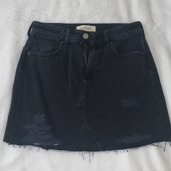 Pacsun Distressed Denim Skirt - Picture 1 of 1